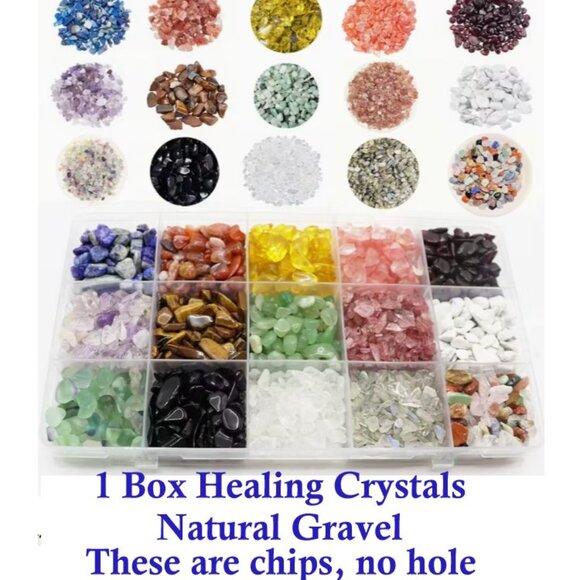 1 Box Healing Crystals Natural Small Chips - No Holes for Stringing! - Picture 1 of 3